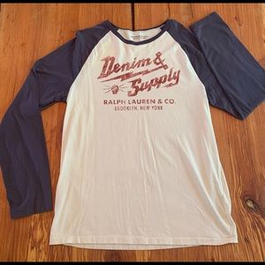 Denim & Supply long sleeve- baseball style shirt.